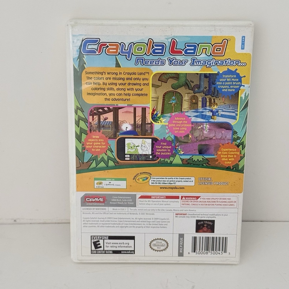 Crayola‎ Colorful Journey (Nintendo Wii, 2009) With Manual Tested Working - Picture 3 of 3